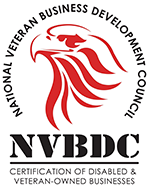 NVBDC logo with an eagle emblem and the text ‘National Veteran Business Development Council – Certified Veteran Owned Businesses’
