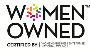 Women Owned logo with the text ‘Certified by Women’s Business Enterprise National Council’